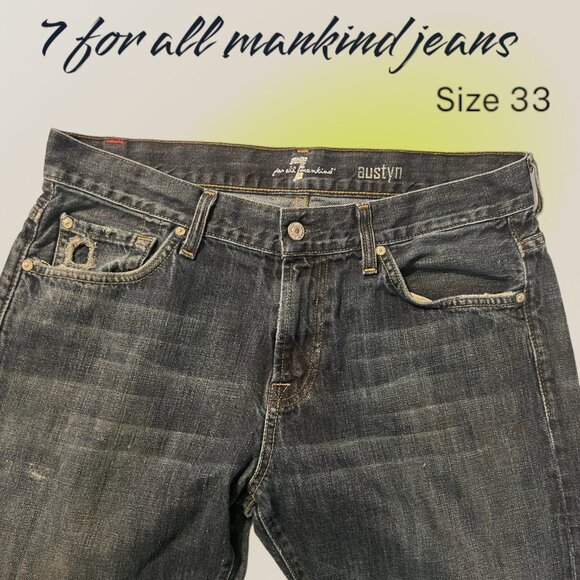 7 For All Mankind Other - 7 FOR ALL MANKIND "austyn" Jeans  - Dark blue wash, distressed - Men's 33 x 33